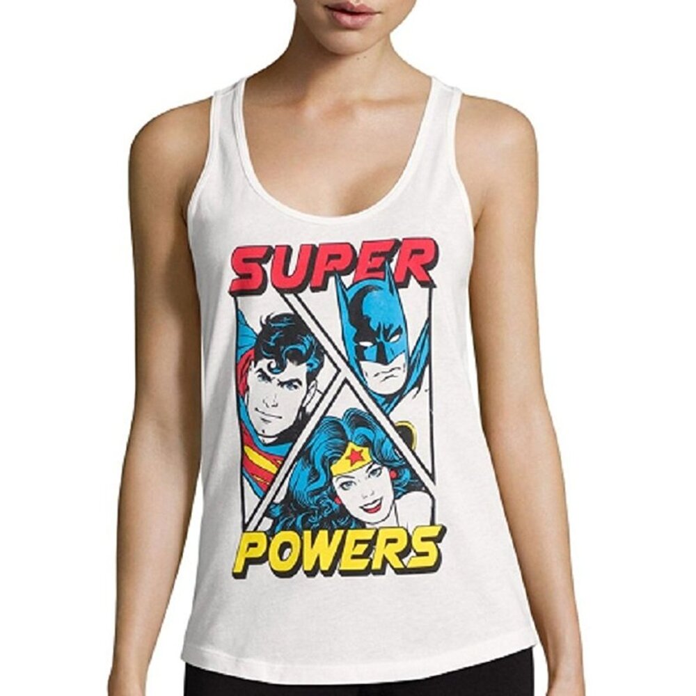 New! Wonder Woman Batman Superman Racerback Tank Top T-Shirt Justice League